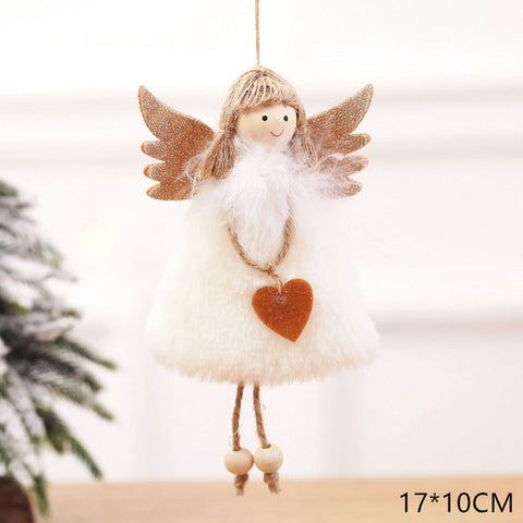 New Year 2020 Latest Christmas Cute Silk Plush Angel Doll Xmas Tree Ornaments Noel Christmas Decoration for Home 2019 Kids Gifts