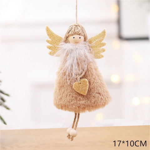 New Year 2020 Latest Christmas Cute Silk Plush Angel Doll Xmas Tree Ornaments Noel Christmas Decoration for Home 2019 Kids Gifts