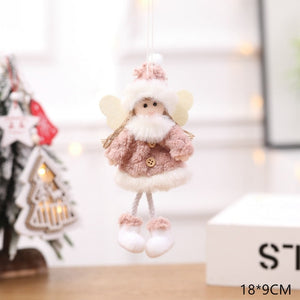 New Year 2020 Latest Christmas Cute Silk Plush Angel Doll Xmas Tree Ornaments Noel Christmas Decoration for Home 2019 Kids Gifts