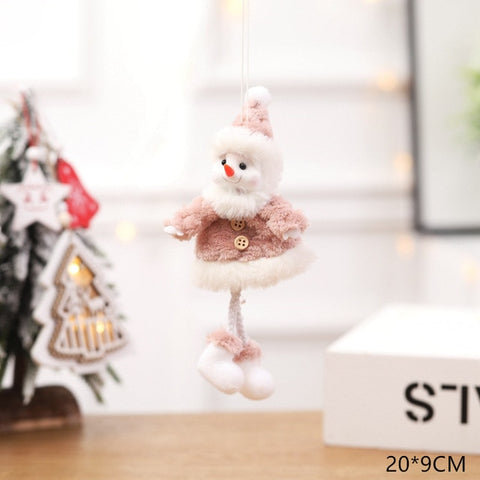 New Year 2020 Latest Christmas Cute Silk Plush Angel Doll Xmas Tree Ornaments Noel Christmas Decoration for Home 2019 Kids Gifts