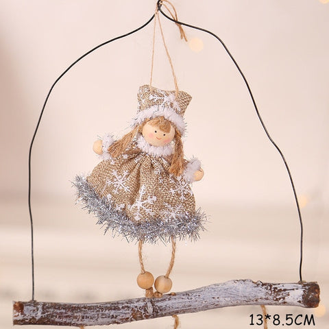 New Year 2020 Latest Christmas Cute Silk Plush Angel Doll Xmas Tree Ornaments Noel Christmas Decoration for Home 2019 Kids Gifts