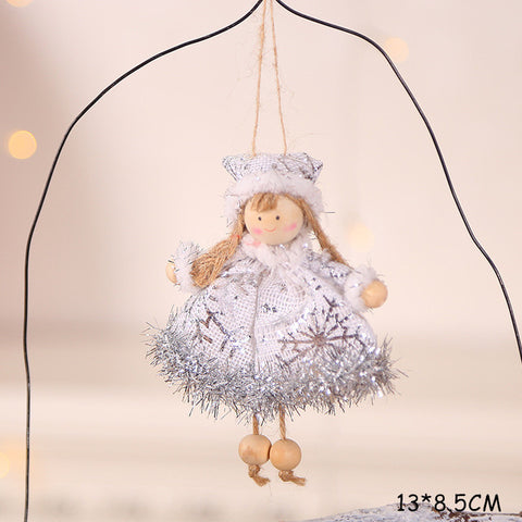 New Year 2020 Latest Christmas Cute Silk Plush Angel Doll Xmas Tree Ornaments Noel Christmas Decoration for Home 2019 Kids Gifts