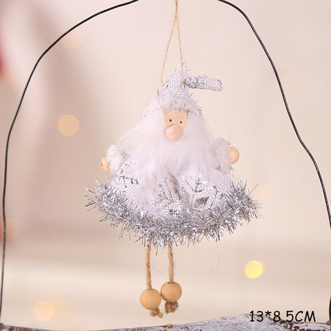 New Year 2020 Latest Christmas Cute Silk Plush Angel Doll Xmas Tree Ornaments Noel Christmas Decoration for Home 2019 Kids Gifts