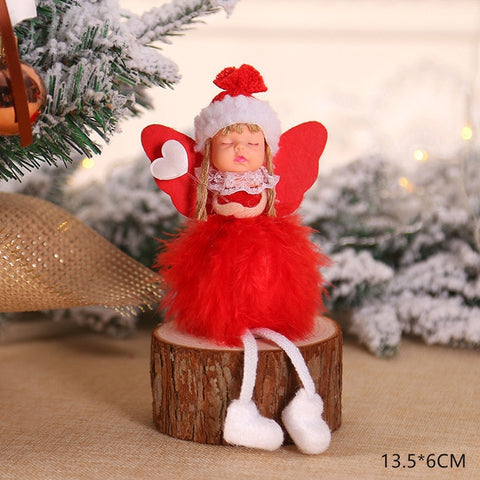 New Year 2020 Latest Christmas Cute Silk Plush Angel Doll Xmas Tree Ornaments Noel Christmas Decoration for Home 2019 Kids Gifts