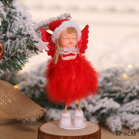 New Year 2020 Latest Christmas Cute Silk Plush Angel Doll Xmas Tree Ornaments Noel Christmas Decoration for Home 2019 Kids Gifts