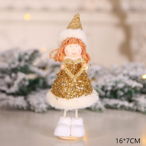 New Year 2020 Latest Christmas Cute Silk Plush Angel Doll Xmas Tree Ornaments Noel Christmas Decoration for Home 2019 Kids Gifts