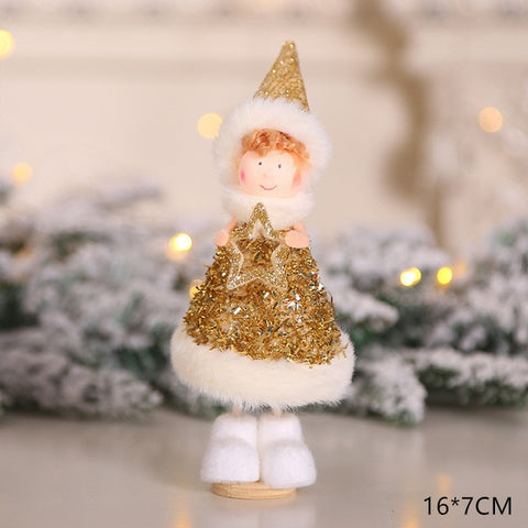 New Year 2020 Latest Christmas Cute Silk Plush Angel Doll Xmas Tree Ornaments Noel Christmas Decoration for Home 2019 Kids Gifts