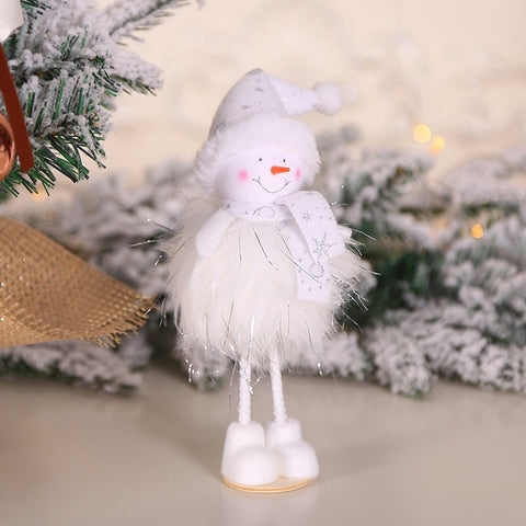 New Year 2020 Latest Christmas Cute Silk Plush Angel Doll Xmas Tree Ornaments Noel Christmas Decoration for Home 2019 Kids Gifts