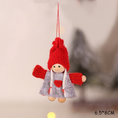 New Year 2020 Latest Christmas Cute Silk Plush Angel Doll Xmas Tree Ornaments Noel Christmas Decoration for Home 2019 Kids Gifts