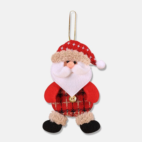 2019 New Small dolls Christmas tree decorations pendant Christmas day children's small gifts hanging lanyard dolls