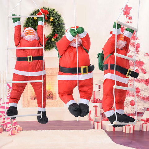 60CM Climbing Rope Ladder Santa Claus Christmas Decorations Outdoor Santa Claus Doll Pendant New Year Decorations Drop Ornament