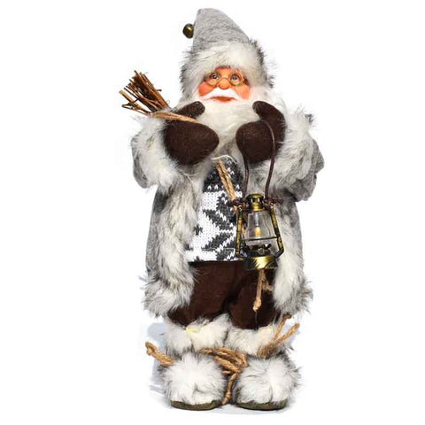 Christmas Decorations Santa Claus Dolls Standing Christmas Figurine Holiday Decoration Ornaments Layout Window Decoration 30 Cm