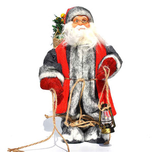 Christmas Decorations Santa Claus Dolls Standing Christmas Figurine Holiday Decoration Ornaments Layout Window Decoration 30 Cm