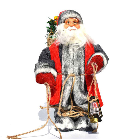 Christmas Decorations Santa Claus Dolls Standing Christmas Figurine Holiday Decoration Ornaments Layout Window Decoration 30 Cm