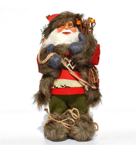 Christmas Decorations Santa Claus Dolls Standing Christmas Figurine Holiday Decoration Ornaments Layout Window Decoration 30 Cm