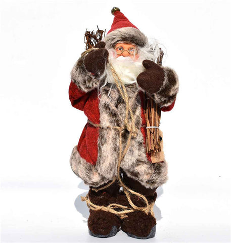 Christmas Decorations Santa Claus Dolls Standing Christmas Figurine Holiday Decoration Ornaments Layout Window Decoration 30 Cm