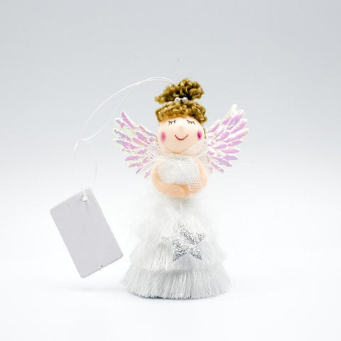 Cute Cartoon Angel Plush Doll Christmas Pendant Creative Christmas Tree Closet Hanging Ornaments Window Decoration Xmas Gift Toy