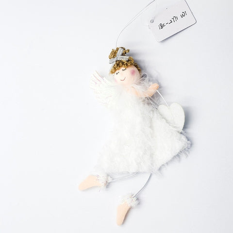 Cute Cartoon Angel Plush Doll Christmas Pendant Creative Christmas Tree Closet Hanging Ornaments Window Decoration Xmas Gift Toy