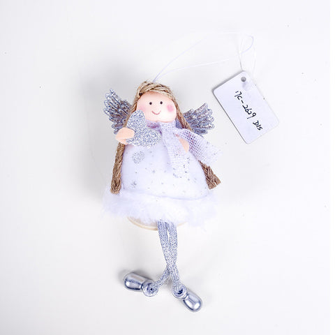 Cute Cartoon Angel Plush Doll Christmas Pendant Creative Christmas Tree Closet Hanging Ornaments Window Decoration Xmas Gift Toy