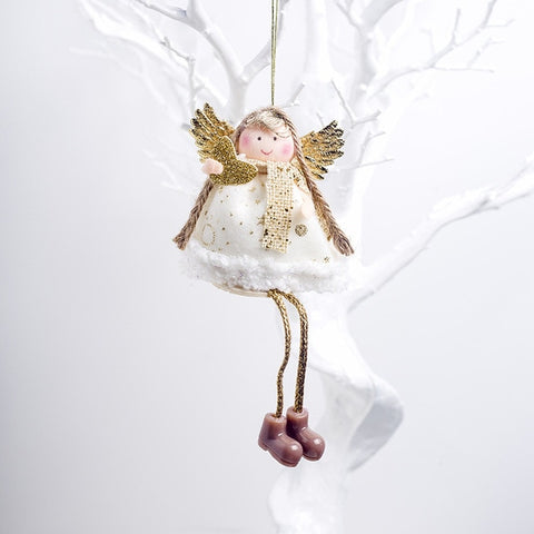 Cute Cartoon Angel Plush Doll Christmas Pendant Creative Christmas Tree Closet Hanging Ornaments Window Decoration Xmas Gift Toy