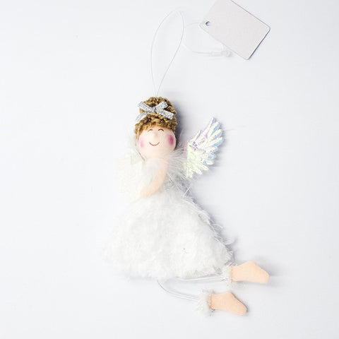 Cute Cartoon Angel Plush Doll Christmas Pendant Creative Christmas Tree Closet Hanging Ornaments Window Decoration Xmas Gift Toy