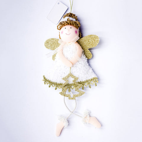 Cute Cartoon Angel Plush Doll Christmas Pendant Creative Christmas Tree Closet Hanging Ornaments Window Decoration Xmas Gift Toy