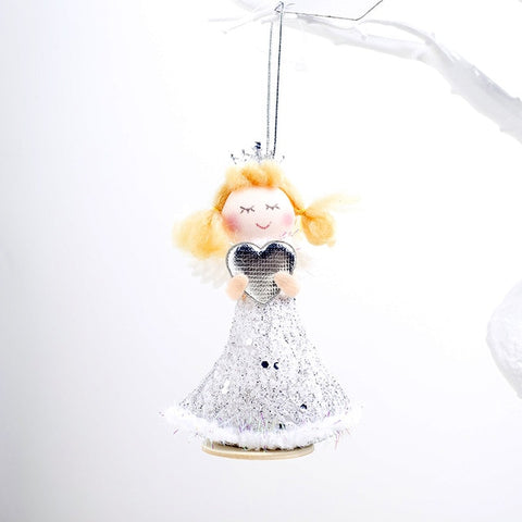 Cute Cartoon Angel Plush Doll Christmas Pendant Creative Christmas Tree Closet Hanging Ornaments Window Decoration Xmas Gift Toy