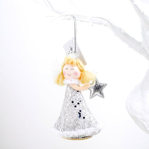 Cute Cartoon Angel Plush Doll Christmas Pendant Creative Christmas Tree Closet Hanging Ornaments Window Decoration Xmas Gift Toy