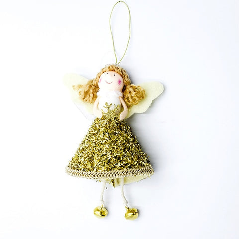 Cute Cartoon Angel Plush Doll Christmas Pendant Creative Christmas Tree Closet Hanging Ornaments Window Decoration Xmas Gift Toy