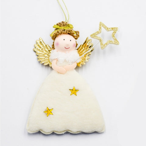 Cute Cartoon Angel Plush Doll Christmas Pendant Creative Christmas Tree Closet Hanging Ornaments Window Decoration Xmas Gift Toy