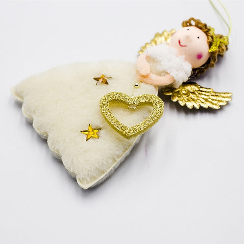 Cute Cartoon Angel Plush Doll Christmas Pendant Creative Christmas Tree Closet Hanging Ornaments Window Decoration Xmas Gift Toy