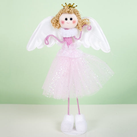 Cute Cartoon Angel Plush Doll Christmas Pendant Creative Christmas Tree Closet Hanging Ornaments Window Decoration Xmas Gift Toy