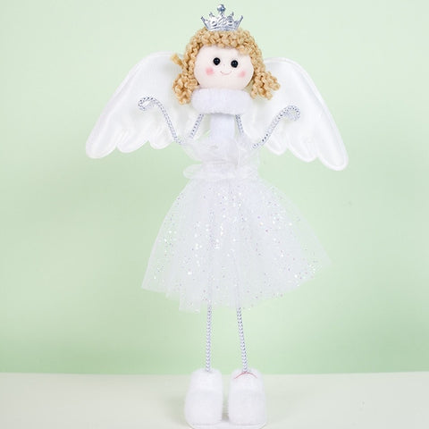 Cute Cartoon Angel Plush Doll Christmas Pendant Creative Christmas Tree Closet Hanging Ornaments Window Decoration Xmas Gift Toy