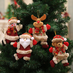 Christmas Christmas Tree Accessories Christmas Doll Dancing Old Man Snowman Deer Bear Fabric Doll Hanging Gifts