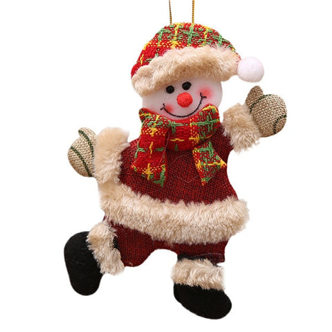 Christmas Christmas Tree Accessories Christmas Doll Dancing Old Man Snowman Deer Bear Fabric Doll Hanging Gifts
