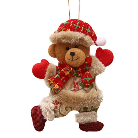 Christmas Christmas Tree Accessories Christmas Doll Dancing Old Man Snowman Deer Bear Fabric Doll Hanging Gifts