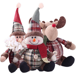 Cute Christmas Doll Toys Santa Claus Snowman Elk Christmas Tree Hanging Ornament Decoration for Home Xmas Party New Year Gifts