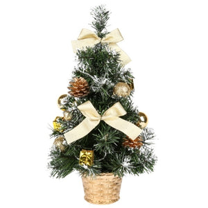 40CM Tall Battery Christmas Tree Powered Luxury Tabletop Christmas Tree Hanging Decorations Pine Tree (Battery Not Included)