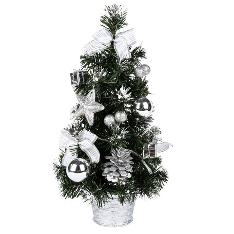 40CM Tall Battery Christmas Tree Powered Luxury Tabletop Christmas Tree Hanging Decorations Pine Tree (Battery Not Included)