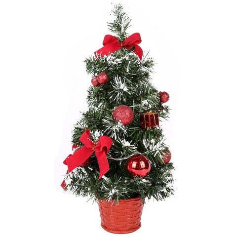 40CM Tall Battery Christmas Tree Powered Luxury Tabletop Christmas Tree Hanging Decorations Pine Tree (Battery Not Included)