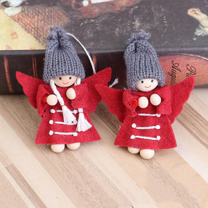 2pcs  Christmas Knitted Doll Christmas Pendants Decorative Christmas Tree Hanging Ornaments Desktop Ornaments Holiday