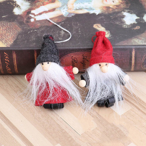 2pcs  Christmas Knitted Doll Christmas Pendants Decorative Christmas Tree Hanging Ornaments Desktop Ornaments Holiday