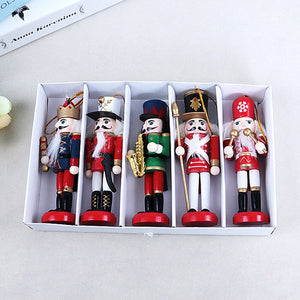 New Year Decor Kids Doll 1Pcs 12cm Wooden Nutcracker Soldier Merry Christmas Decoration Pendants Ornaments for Xmas Tree Decor,Q